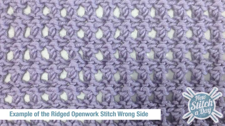 Example of the Ridged Openwork Stitch Wrong Side