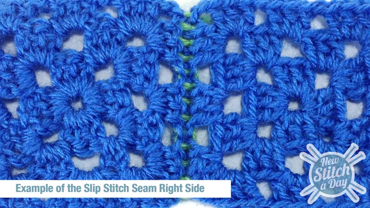 Example of the Slip Stitch Seam Right Side