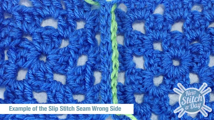 Example of the Slip Stitch Seam Wrong Side