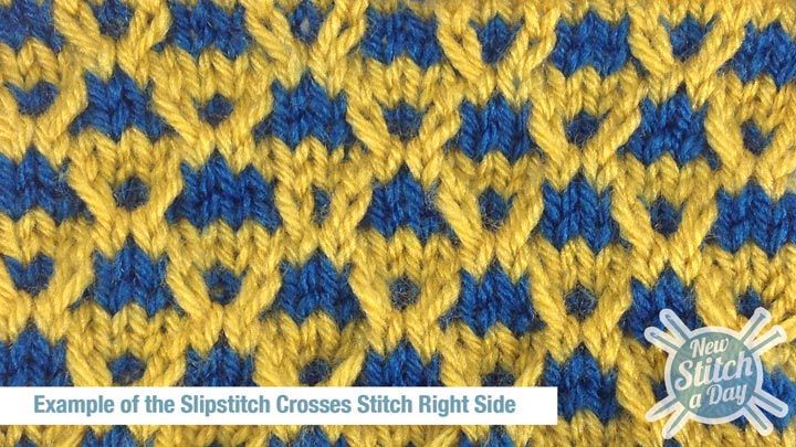 Example of the Slipstitch Crosses Stitch Right Side
