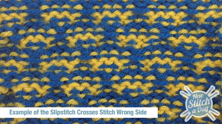 Example of the Slipstitch Crosses Stitch Wrong Side