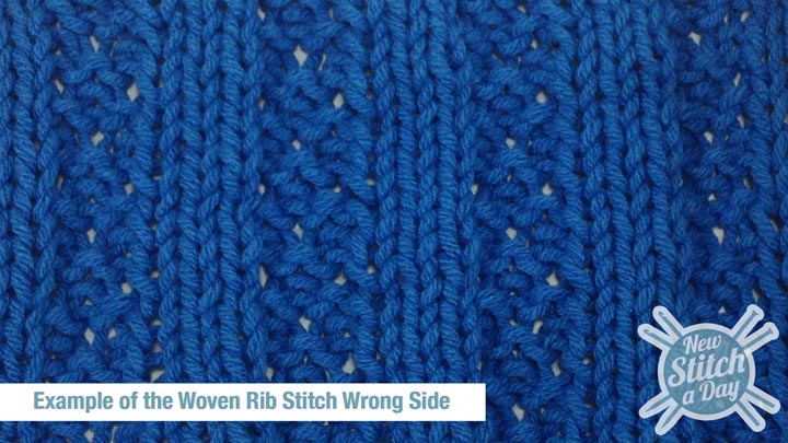 Example of the Woven Rib Stitch Wrong Side