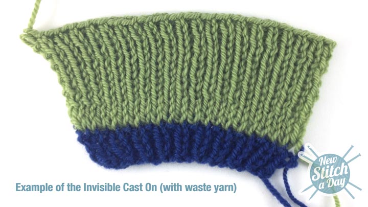 Example of the Invisible Cast On with waste yarn