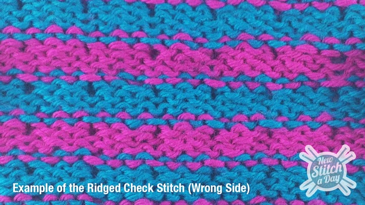 Example of the Ridge Check Stitch Wrong Side