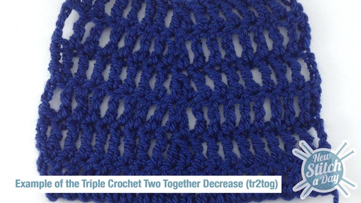Example of the Triple Crochet Two Together Decrease (tr2tog)