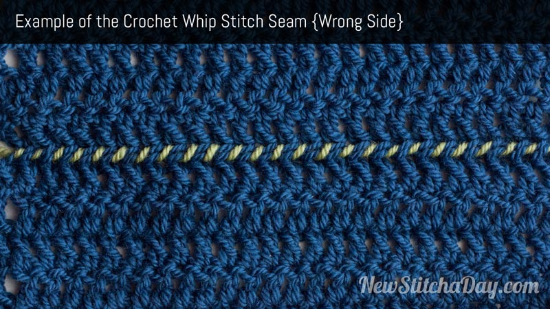 Example of the Crochet Whip Stitch Seam Wrong Side