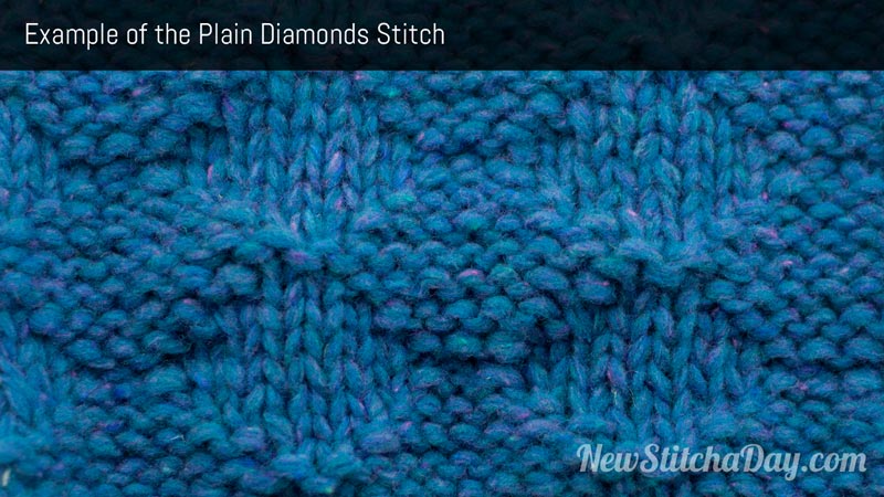Example of the plain diamonds stitch