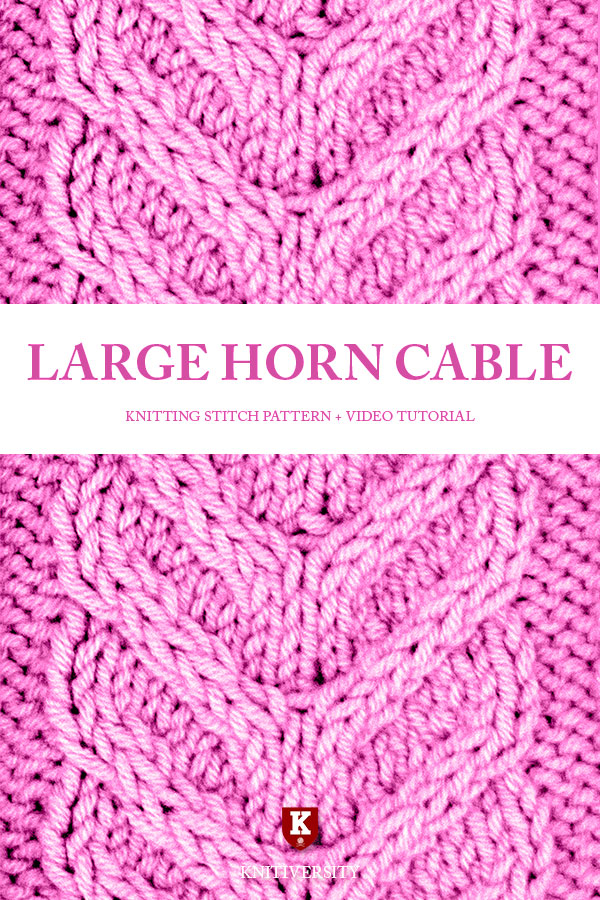 Large Horn Cable Stitch Knitting Pattern Tutorial