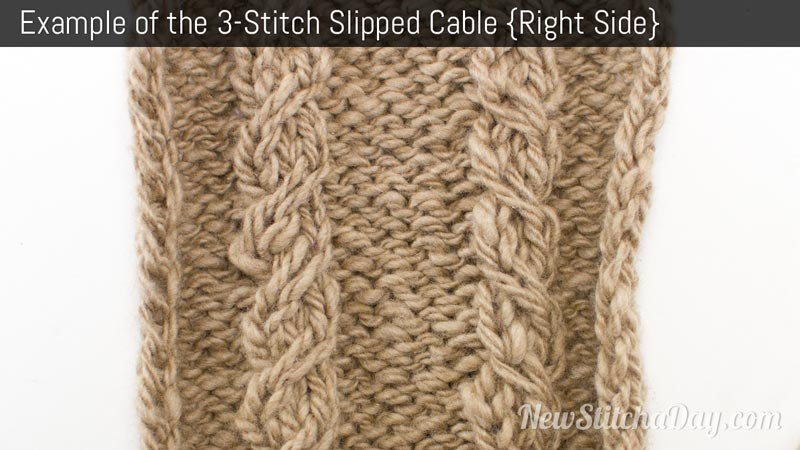 Example of The 3 Stitch Slipped Cable Right Side