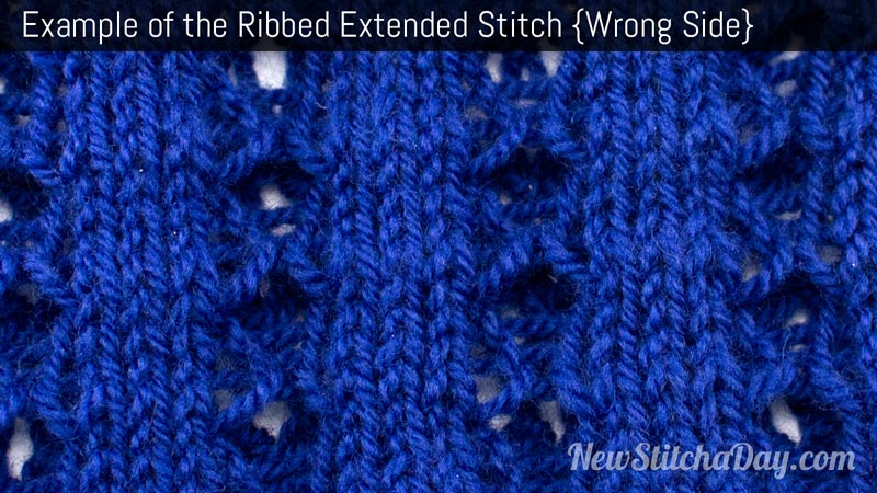 Example of the Ribbed Extended Stitch Wrong Side