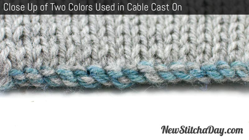Example of the Two Color Cast On for Double Knitting
