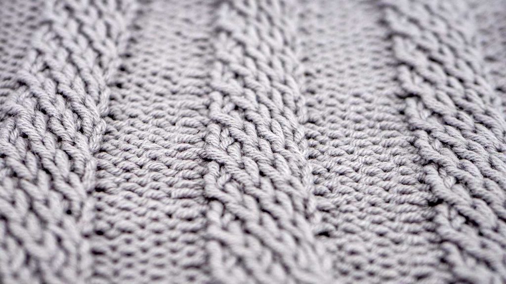 Detail of the 6 Stitch Spiral Cable Knitting Pattern