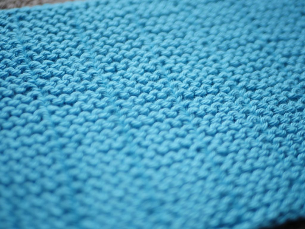 Close Up of Wide Garter Rib Stitch Knitting Pattern