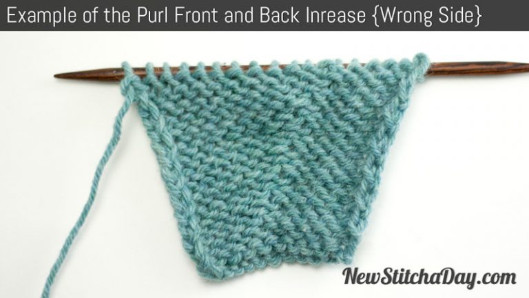 How to Knit the Purl Front and Back Increase - New Stitch A Day