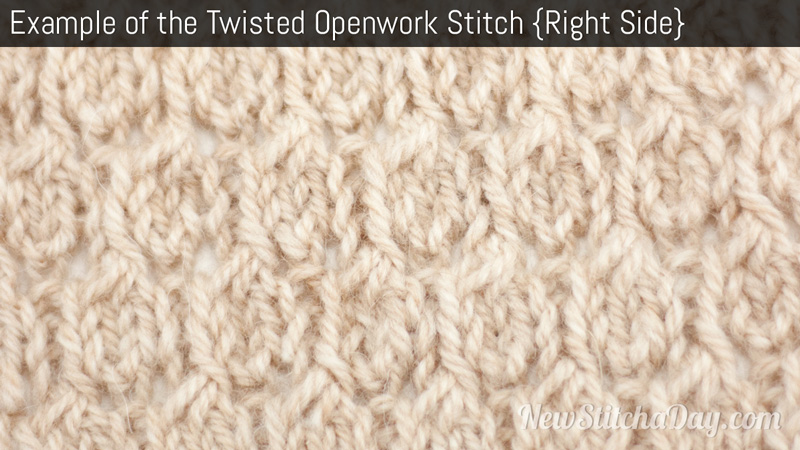 Example of the Twisted Openwork Stitch Right Side