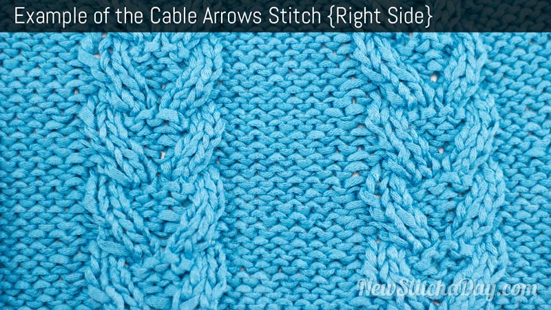 Example of the Cable Arrows Stitch. (Right Side)