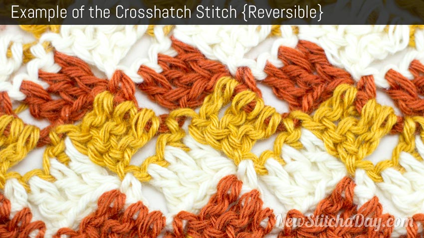 Example of the 3 Colored Crosshatch Stitch II (Reversible)