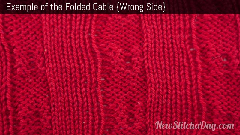 Example of the Folded Cable Stitch Wrong Side