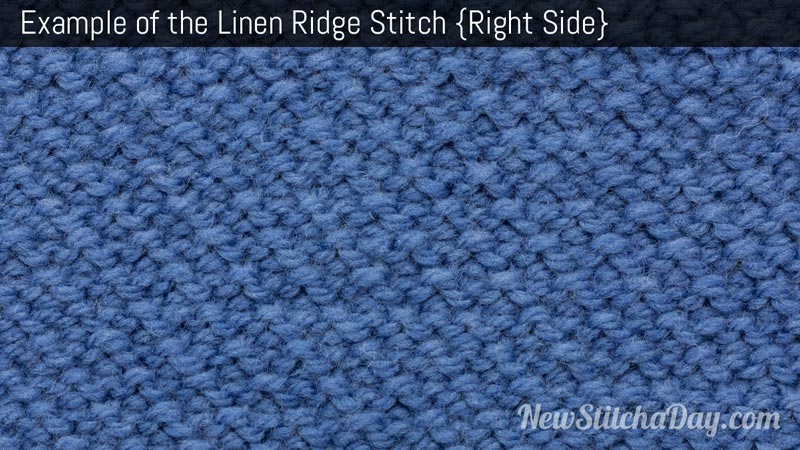 Example of the Linen Ridge Stitch. (Right Side)
