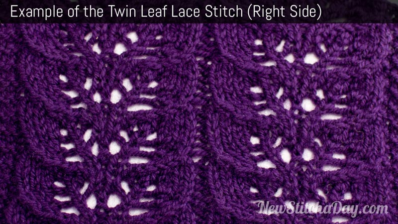 Example of the Twin Leaf Lace Stitch Right Side