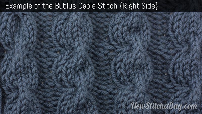 Example of the Bulbus Cable Stitch Right Stitch