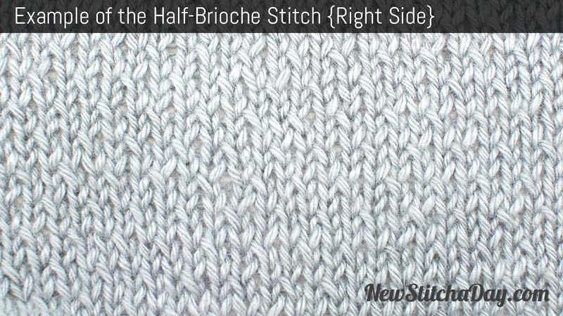 Example of the Half Brioche Stitch. (Right Side)