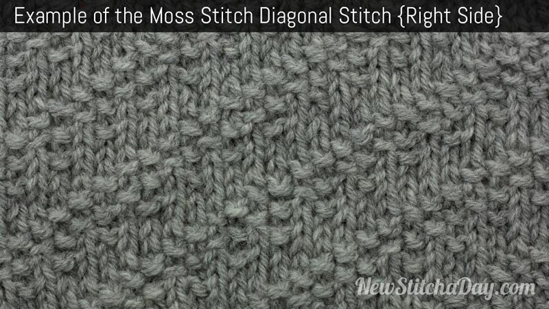 Example of the Moss Stitch Diagonal Stitch. (Right Side)