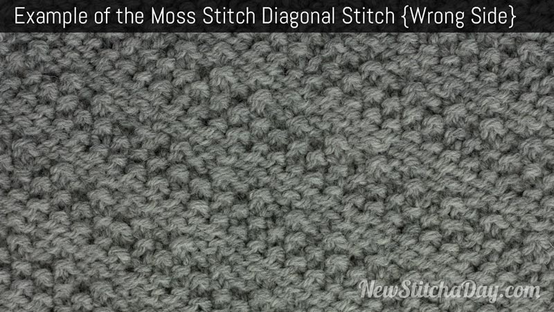 Example of the Moss Stitch Diagonal Stitch. (Wrong Side)