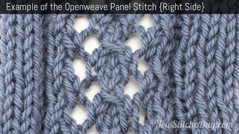 Example of the Openweave Panel Stitch Right Side