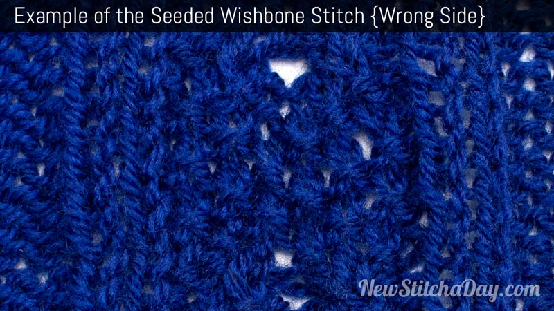 Example of the Seeded Wishbone Stitch Wrong Side