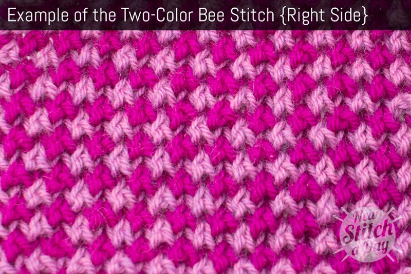 Example of the Two-Color Bee Stitch. (Right Side)