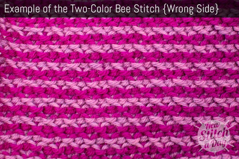 Example of the Two-Color Bee Stitch. (Wrong Side)