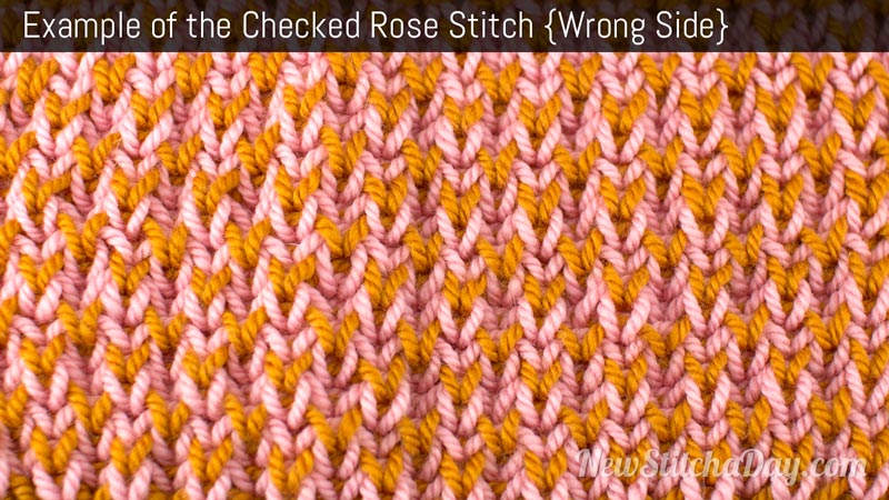 Example of the Checked Rose Stitch. (Wrong Side)