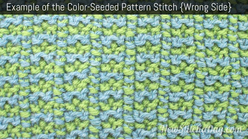 Example of the Color-Seeded Pattern Stitch. (Wrong Side)