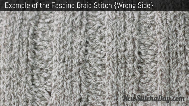 Example of the Fascine Braid Stitch. (Wrong Side)