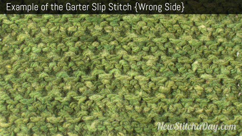Example of the Garter Slip Stitch. (Wrong Side)