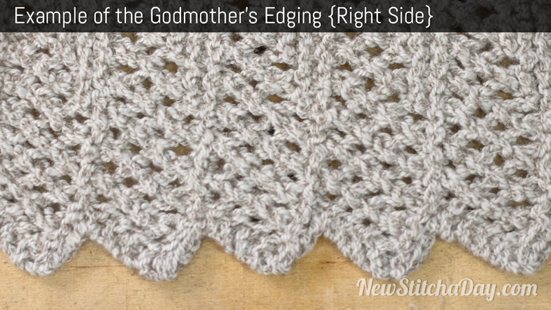 Example of the Godmothers Edging Stitch. (Right Side)