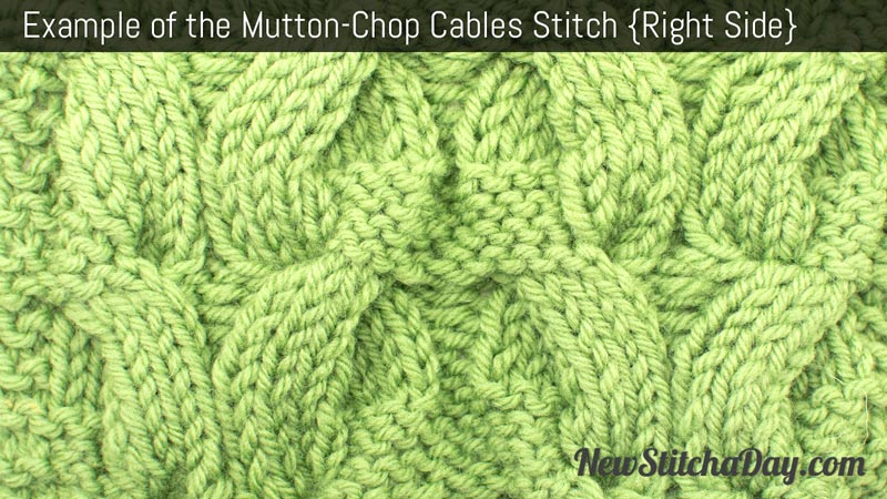 Example of the Mutton-Chop Cables Stitch. (Right Side)