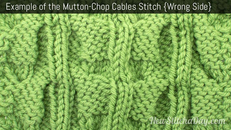 Example of the Mutton-Chop Cables Stitch. (Wrong Side)