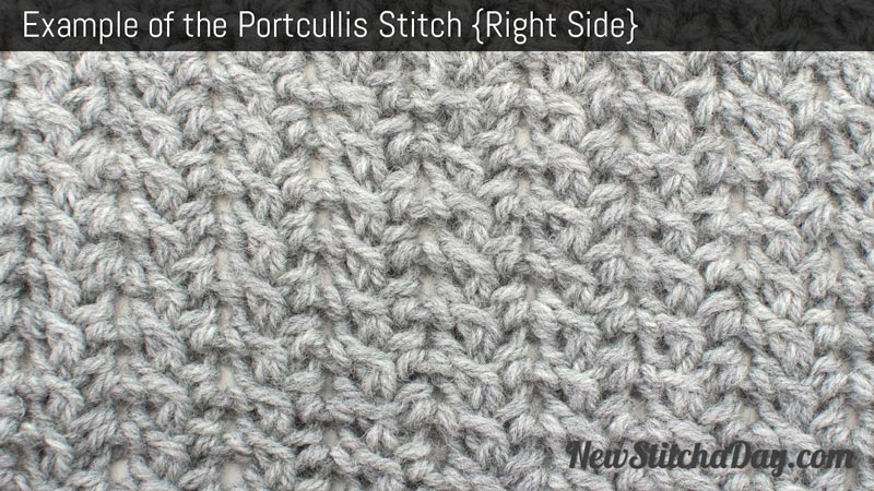Example of the Portcullis Stitch. (Right Side)