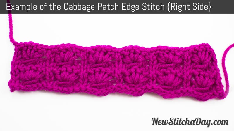 Example of the Cabbage Patch Edge Stitch. (Right Side)