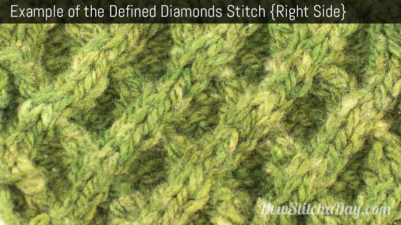 Example of the Defined Diamonds Stitch. (Right Side)