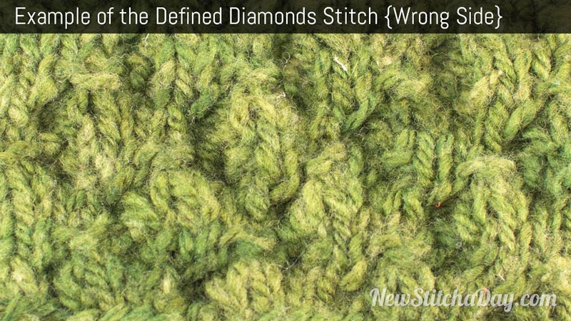 Example of the Defined Diamond Stitch. (Wrong Side)