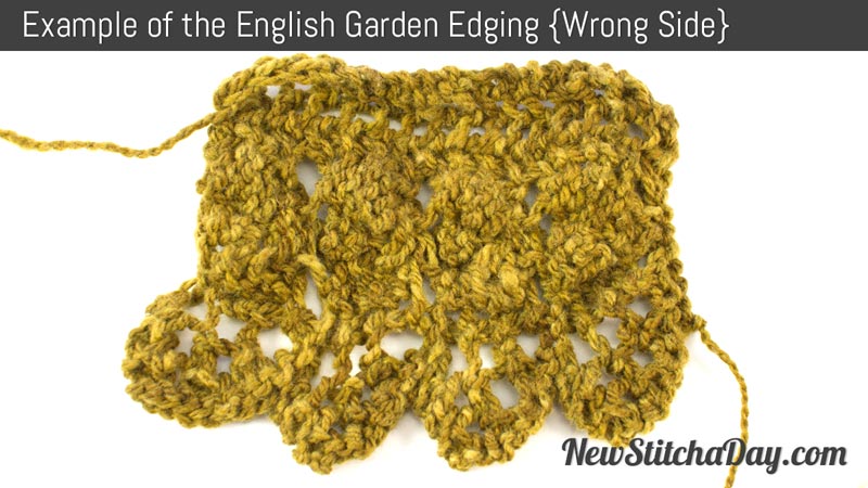Example of the English Garden Edging Stitch. (Wrong Side)
