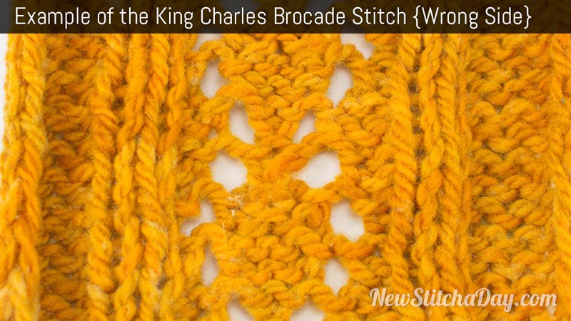 Example of the King Charles Brocade Stitch. (Wrong Side)