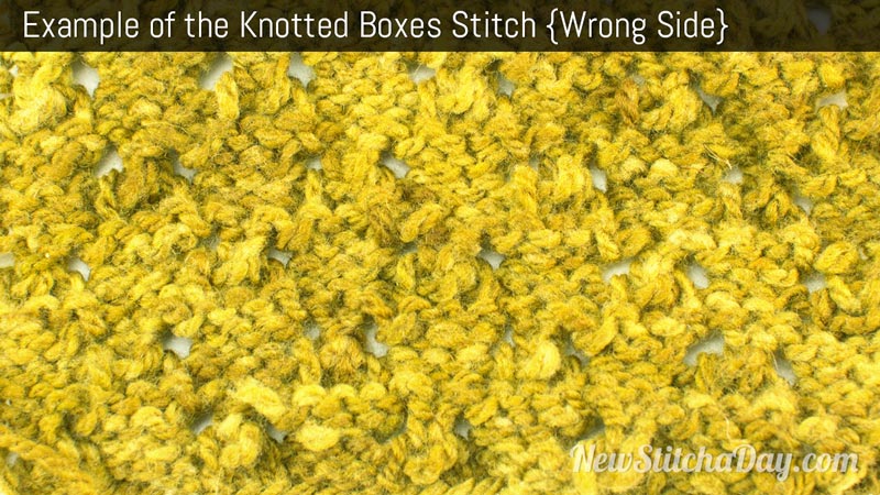 Example of the Knotted Boxes Stitch. (Wrong Side)