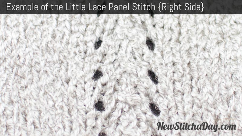 Example of the Little Lace Panel Stitch (Right Side)