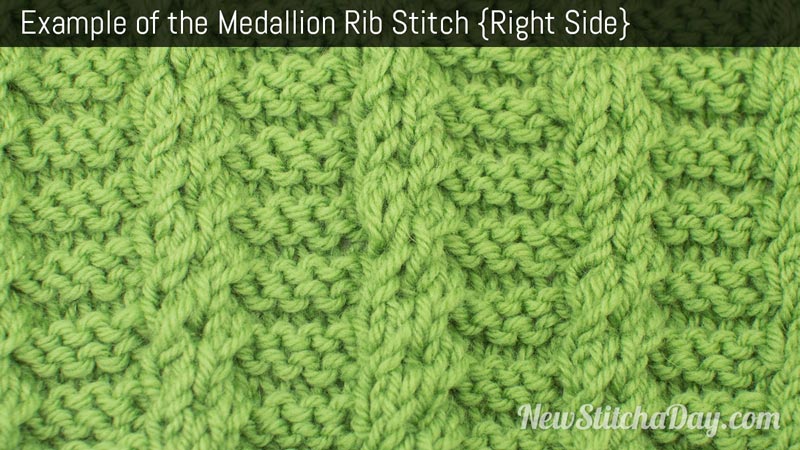Example of the Medallion Rib Stitch. (Right Side)