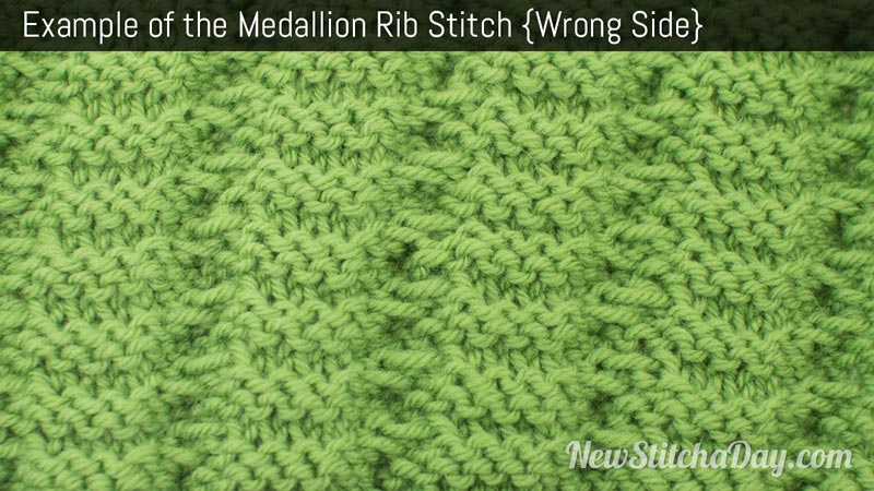 Example of the Medallion Rib Stitch. (Wrong Side)