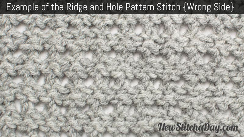 Example of the Ridge and Hole Pattern Stitch. (Wrong Side)